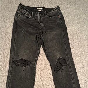 Distressed Black Jeans